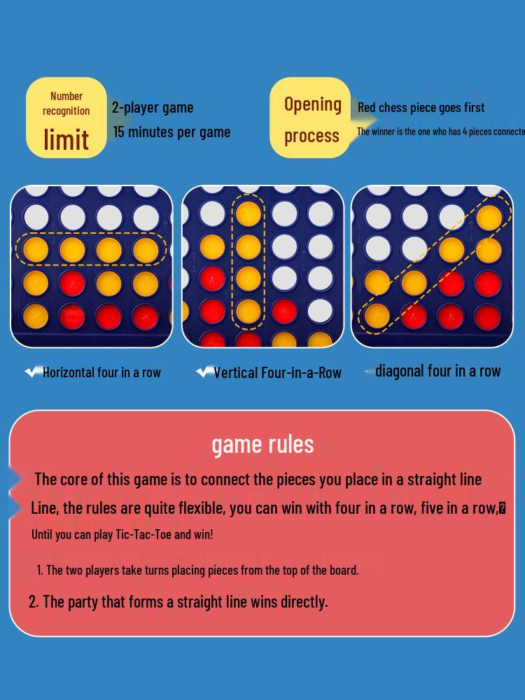 Hobby Space 3D Vertical Four-in-a-Row & Five-in-a-Row Chess-Like Children's Strategy Game Set