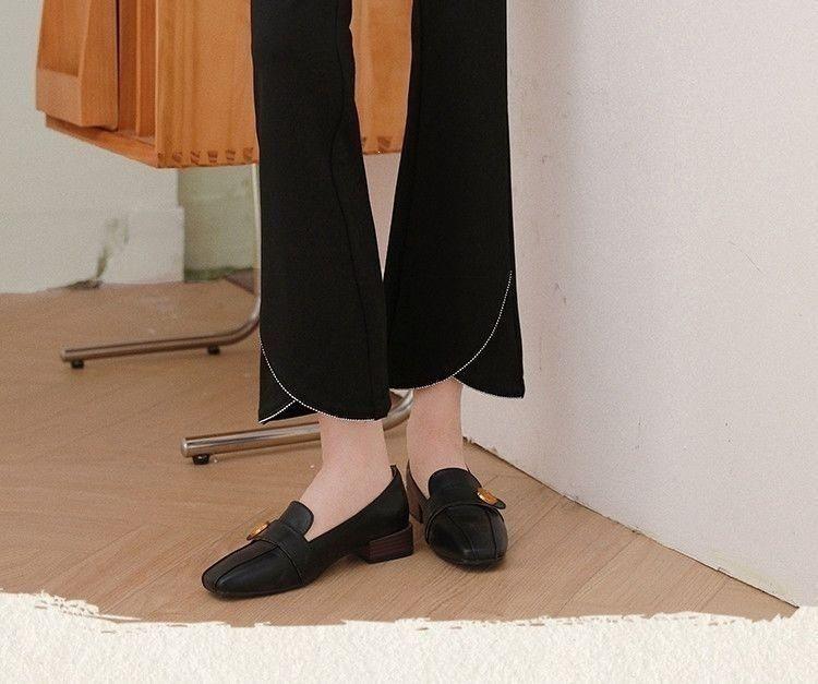 Women's Black High-Waisted Micro-Flare Pants: Slimming, Elastic, Petite, Nine-Point Length, New Summer Arrival