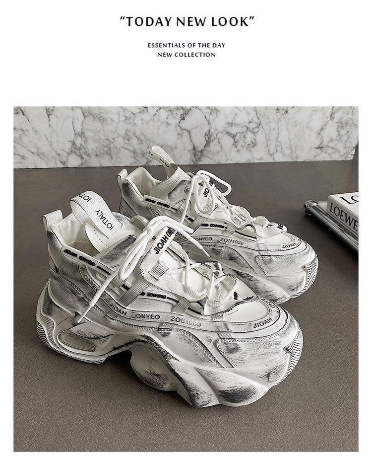 Z Brand Men's 2025 Height-Boosting Retro Sneakers - Breathable, Casual, Autumn Dad Shoes with Thick Soles.