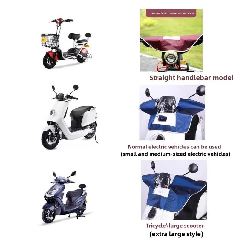 Electric Scooter Dashboard Rain Cover Transparent Window Zipper Waterproof Dustproof For E Bike Daily Commuting Riding