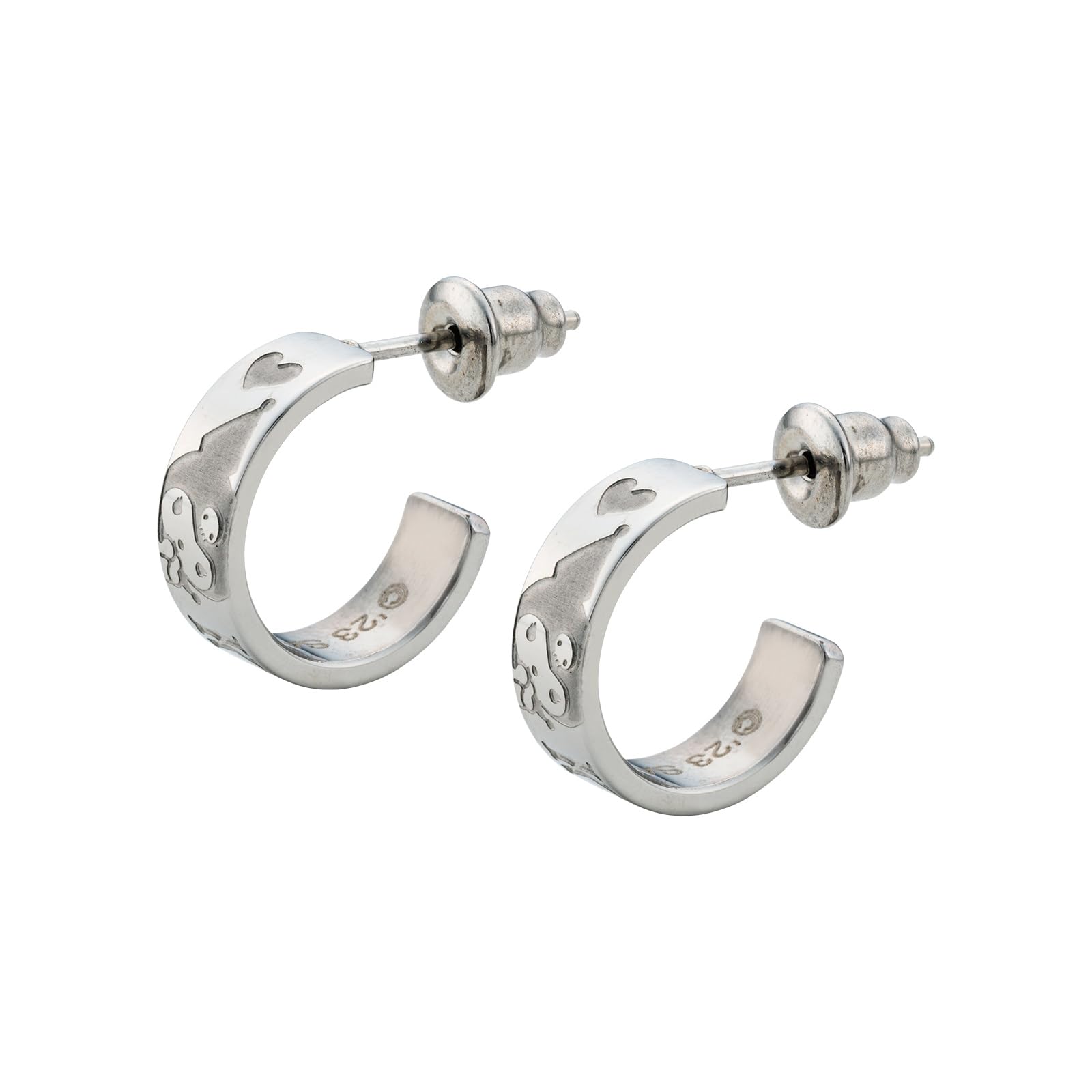 

Kuromi Sanrio Characters Stainless Steel Earrings Half Hoop both [White Clover] (2 шт./для вух) SAST-P003SV срібний