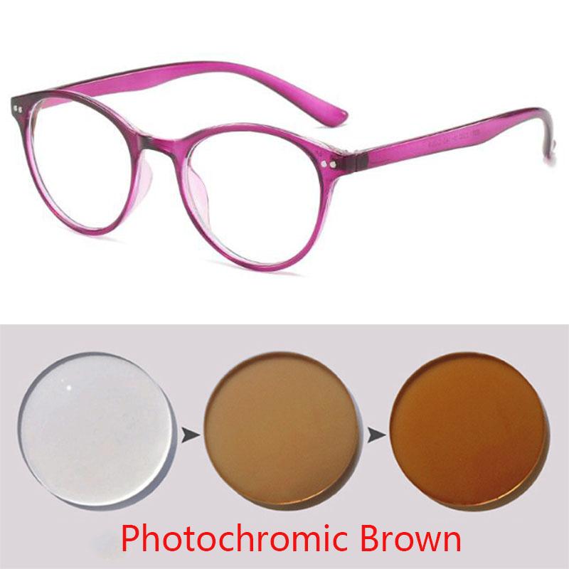 -1 -1.5 -2 -2.5 -3 -3.5 -4 -4.5 -5 -5.5 -6  Photochromic Myopia Prescription Glasses Women Eyewear Men Round Glasses