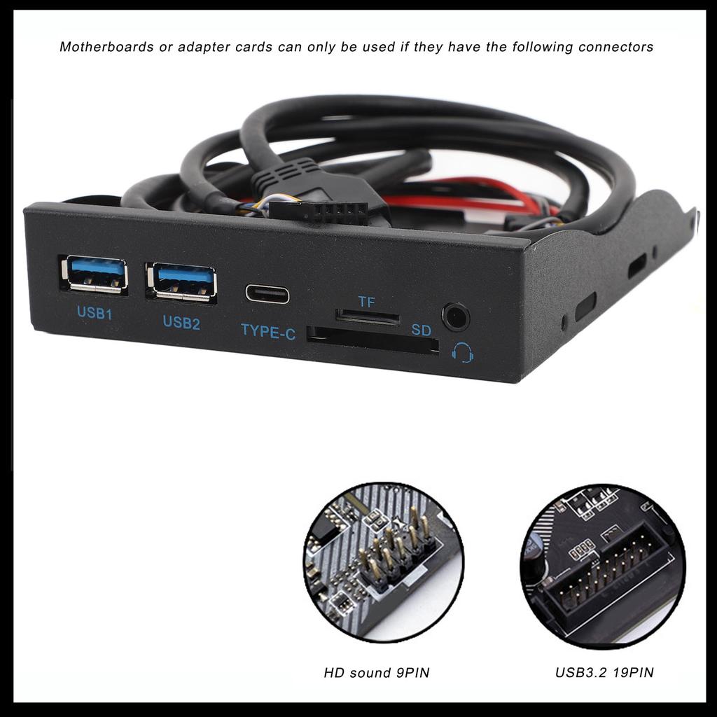 USB3.2 GEN1 Type C Floppy Drive Panel 5Gbps Plug and Play 3.5inch Front Panel Hub for WIN XP 7 8 10 11 LINUX