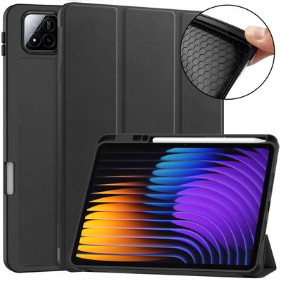 For Xiaomi Pad 7 Pro/Pad 7 Stand Case Shock-Absorbent Leather Tablet Cover with Pen Slot