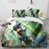 Genshin Impact Game Gamer Cartoon Comforter Bedding Set,Duvet Cover Bed Set Quilt Cover Pillowcase,king Queen Size Bedding Set
