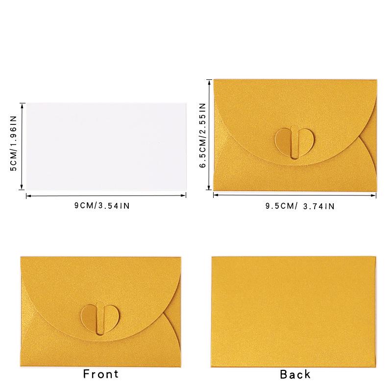 50 Sets: Pearlescent Paper Mini VIP Envelopes with Cards for Valentine's Day & Weddings