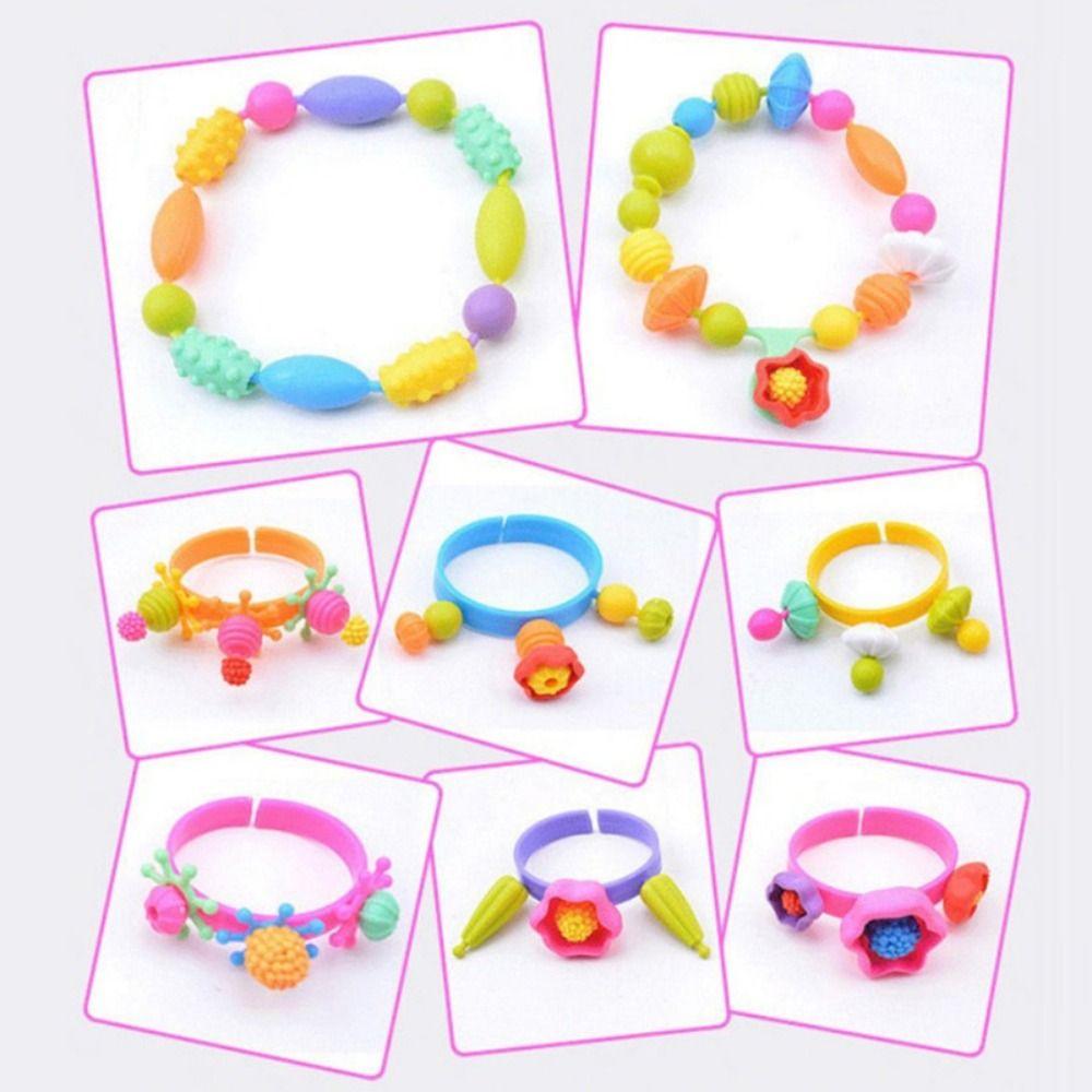 Colorful Snap Beads No String Required DIY Bead Set New Children's Beading Toy for Girls