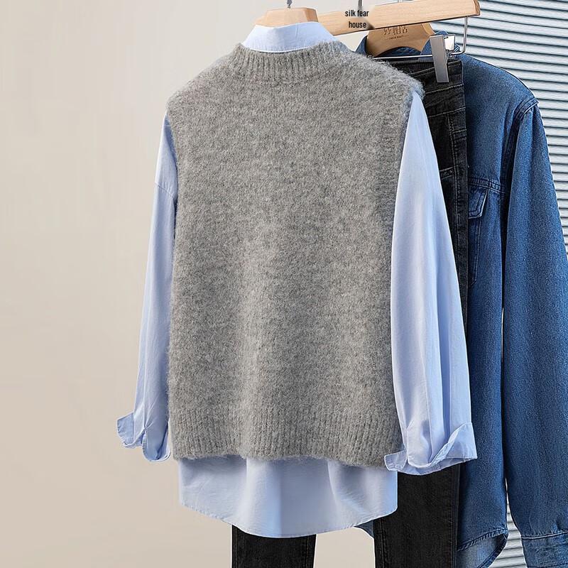 Damen Weste mit floraler Stickerei aus Wollmischung