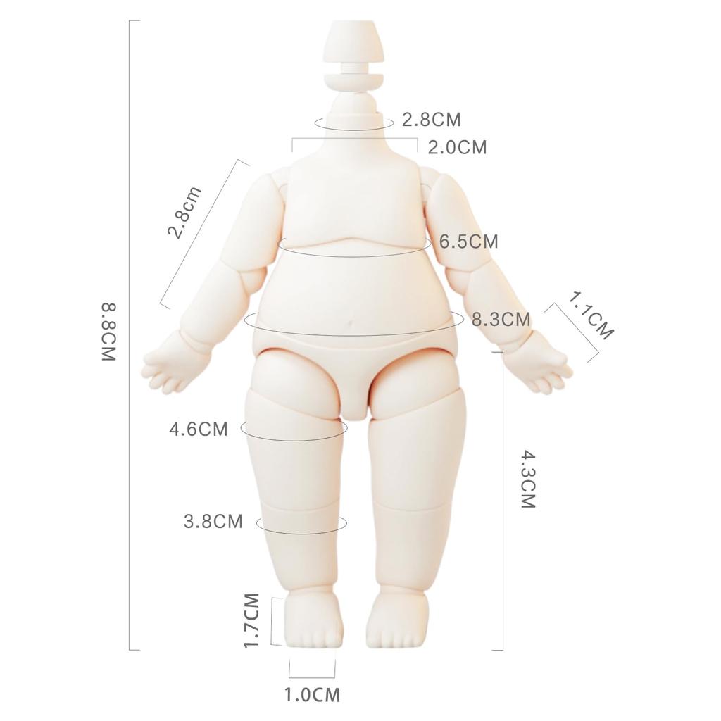 YMY Doll Body YMY BJD GSC Doll Head Mini Scale Cute Fat Action Figure Suitable for New Year Gift Honey Peach 8.8cm Pear-shaped 1/12 1/8 1/12
