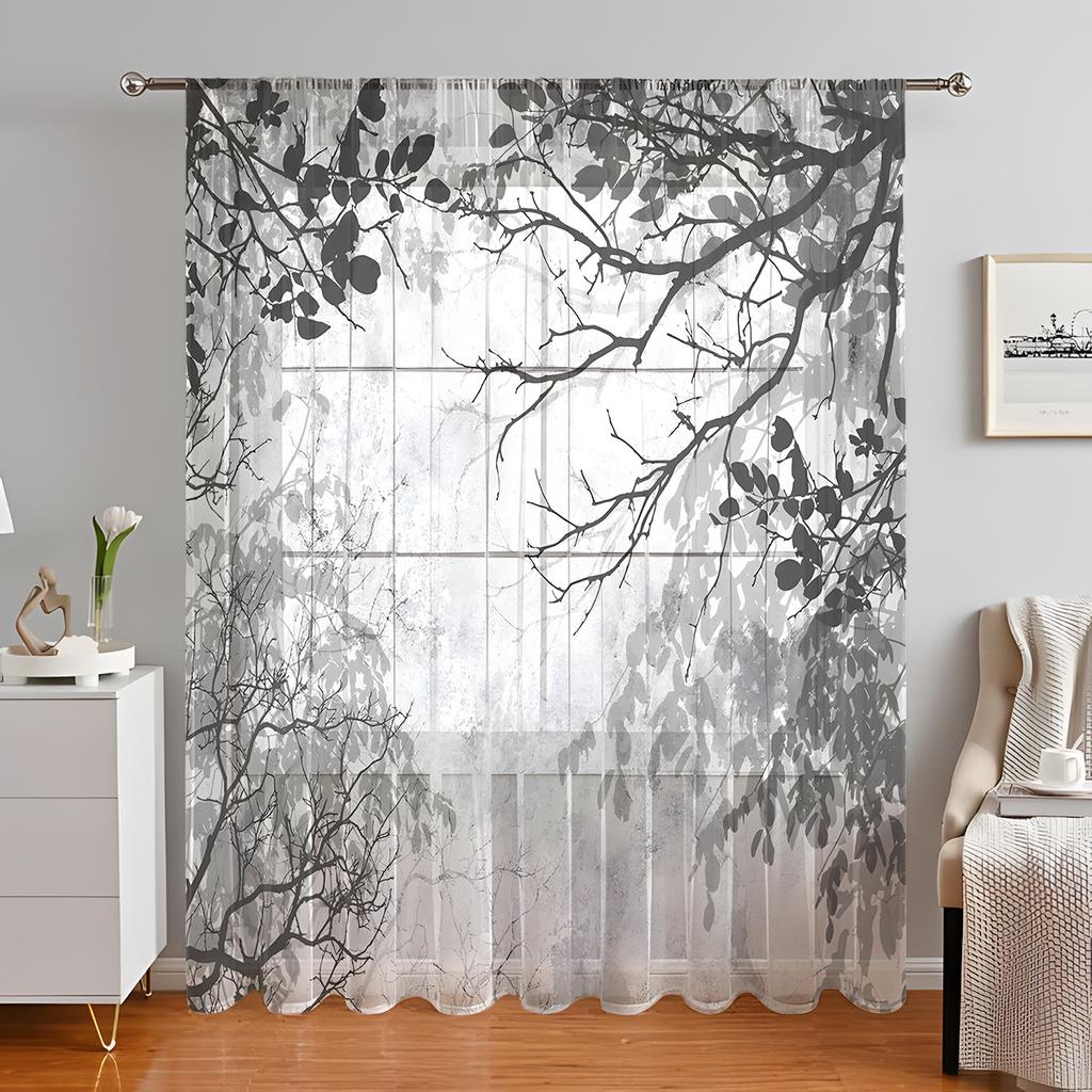 1PC Wildflowers Curtain Home Decoration Spring Floating Window Curtain Suitable for Kitchen, Coffee Shop, Living Room,