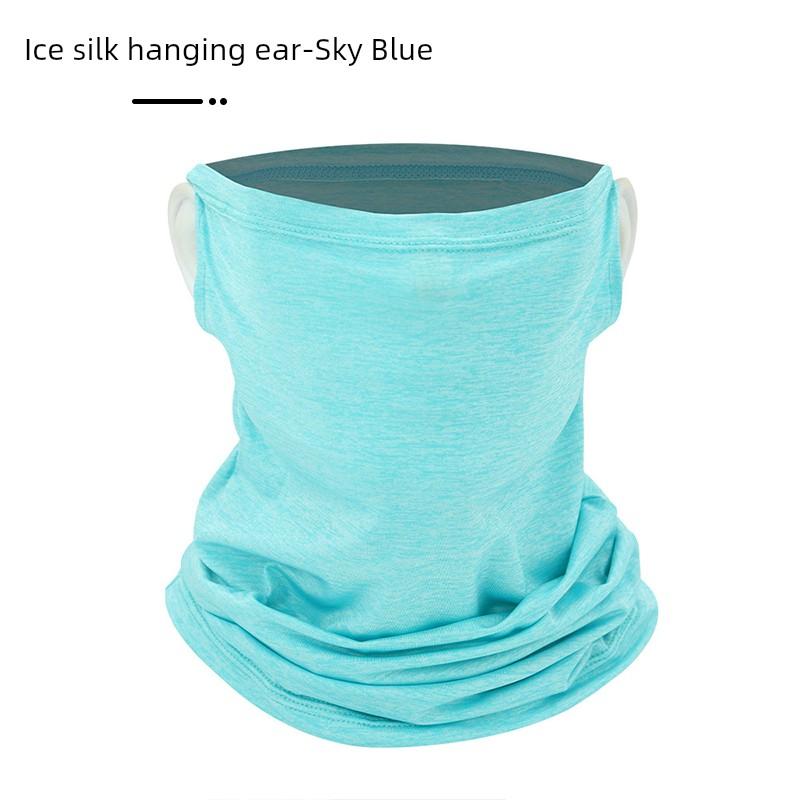 Outdoor Sun Protection Bandana Ice Silk Fishing Headscarf Summer Men's and Women's Face Covering Riding Mask Neck Guard Scarf Sports Thin