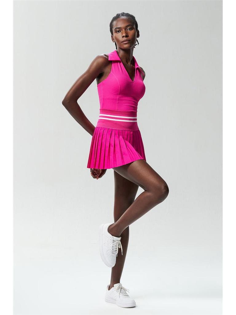Alo Golf Pleated Skirt & Sleeveless High-End Yoga Tank Top Set - Women's Summer Clothing
