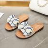 Fashion Cow Leather Sandals 2025 New Women's Slippers Bow Large Size 35-43 Beef Tendon Sole Soft Sole Geunine Leather Slippers