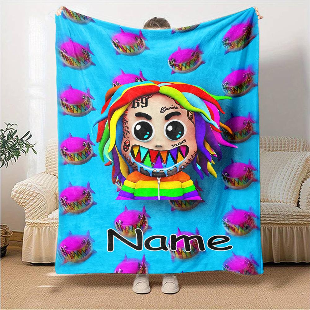 Customiz Name Personality 6ix9ine TattleTales Blanket Soft &Warm Sofa Office Bed Travel Lunch Break Blanket, Gift Suitable for All Seasons