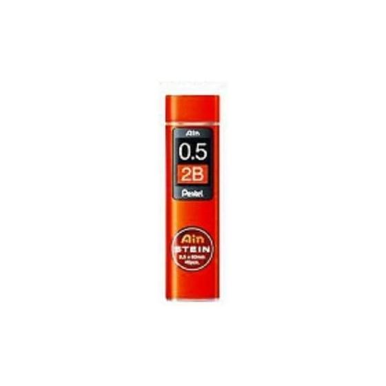Pentel Ain替芯 Stein Mechanical Pencil Lead, 0.5mm, 2B, C275-2B, Strong and Smooth Writing, High Strength Core, Smudge Resistant, Easy-Dispense Cap, 40