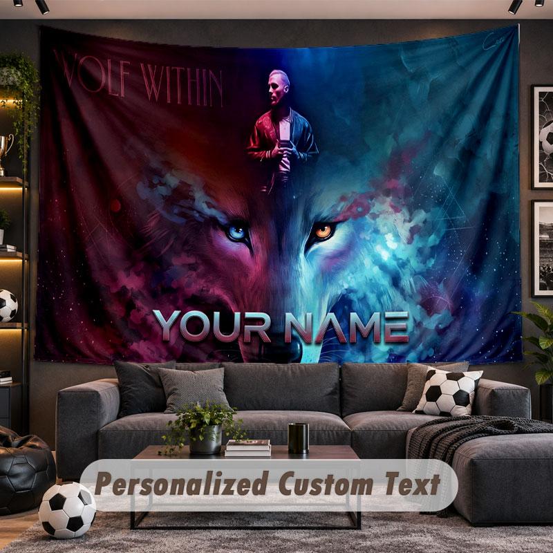 Wall Hanging Tapestry Custom NameKontra K Pattern Personalized Printed Fabric Wall Decor