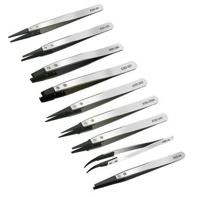 Pensete din plastic antistatic LEFAVOR Oțel inoxidabil Industrial înlocuiește pensete Izolate Vârf drept/curbat Pensete albe
