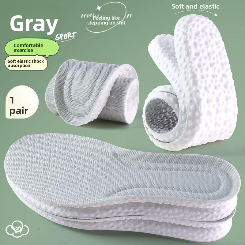 Soft Thick Sports Shoe Insoles for Men Women Cloud‑Like Feeling Shock Absorbing Sweat‑Absorbing Breathable Deodorant