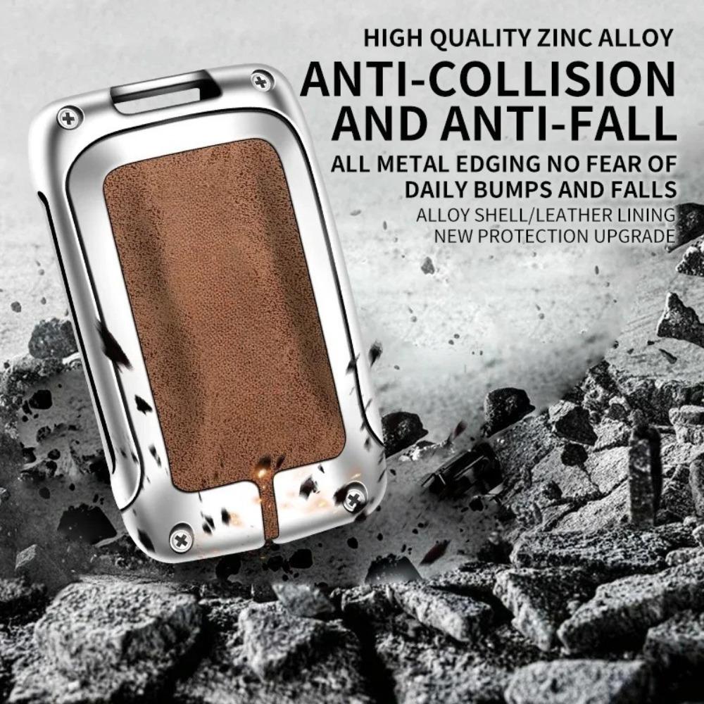 Zinc Alloy Leather Car Remote Control Key Bag Shell Suitable for Tank 300 500 Car Key Chain Bag Interior Accessories