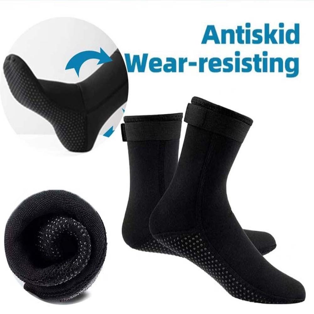 1pair Long Tube Black Diving Socks 3MM Wetsuit Shoes Water Sports Neoprene Water Socks  Kayaking
