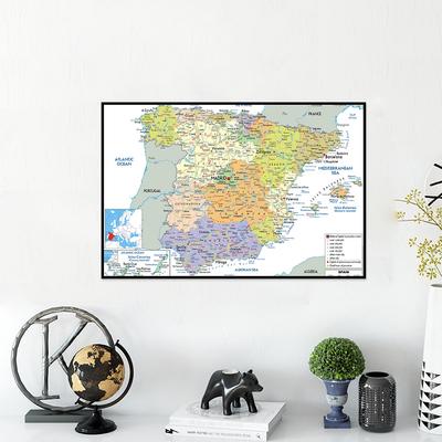 İspanya idari haritası tuval boyama duvar sanat posterleri okul malzemeleri oturma odası ev dekorasyon