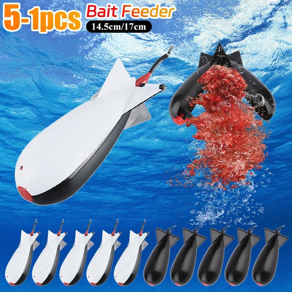 1-5PCS Carp Fishing Rocket Feeder Spod Bomb Float Lure Bait Holder Spomb Pellet Rockets Feeders Position Gear Accessories