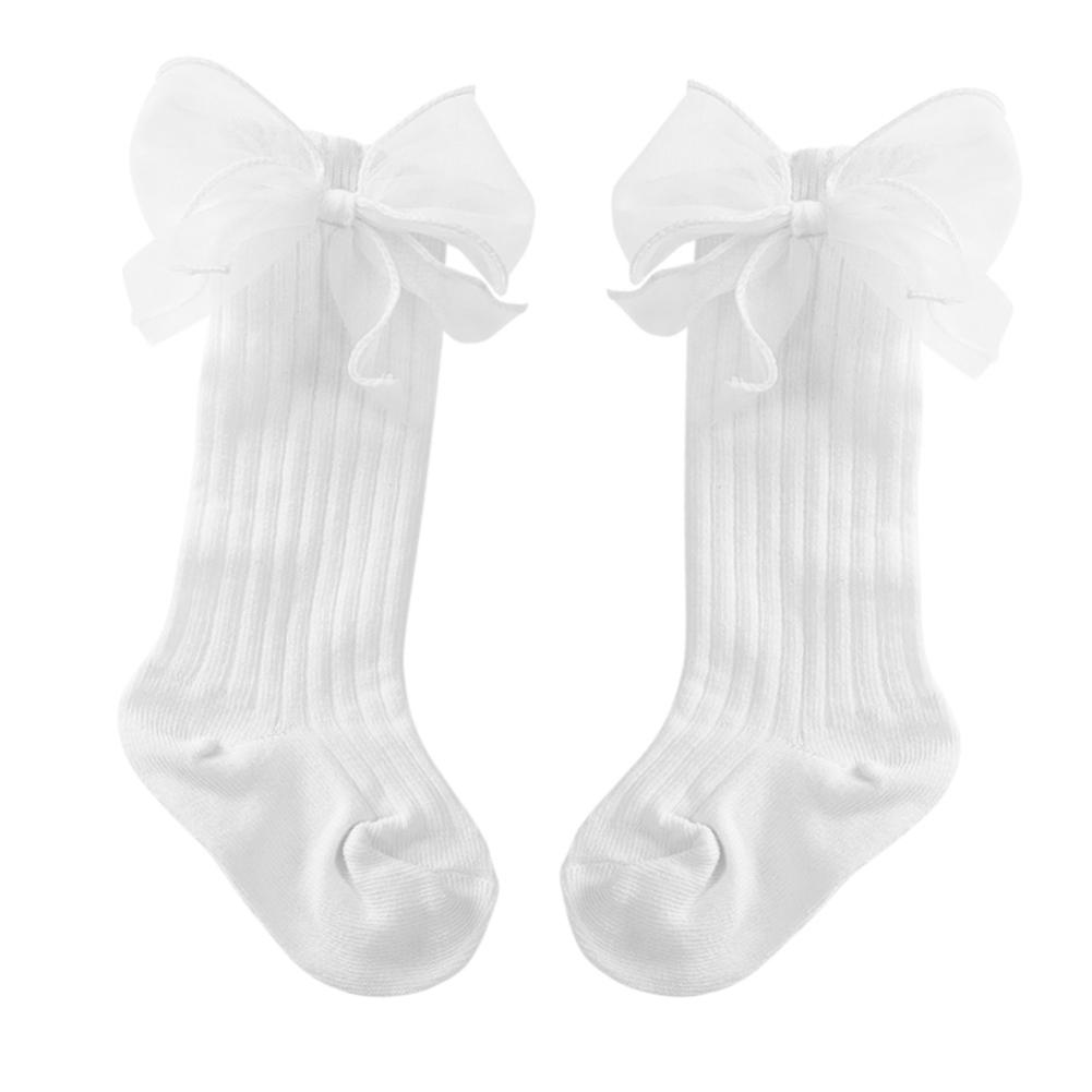 Baby Lace Bow Mid-Calf Socks Newborn Cotton Knitted Breathable Socks Baby Socks 0-3 Years Old