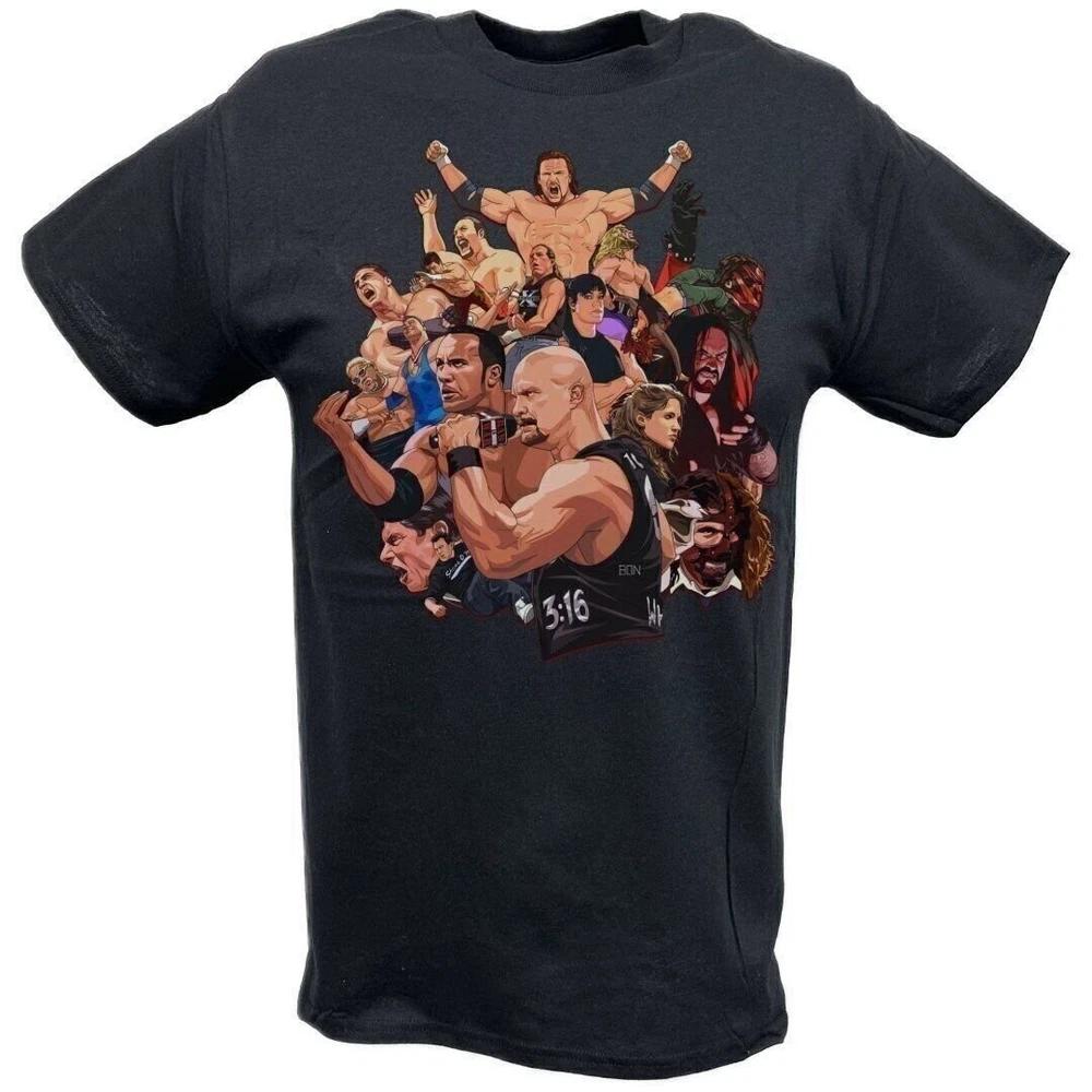 WWF Attitude Era Superstars Collage Tshirt M