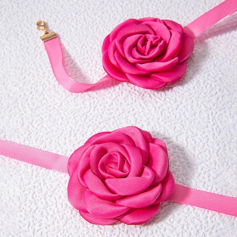 Simple Flowers Neckband Bracelet Lace Up Chokers Jewelry Temperament Neck Chain Elegant Clavicle Chain Necklace Jewelry