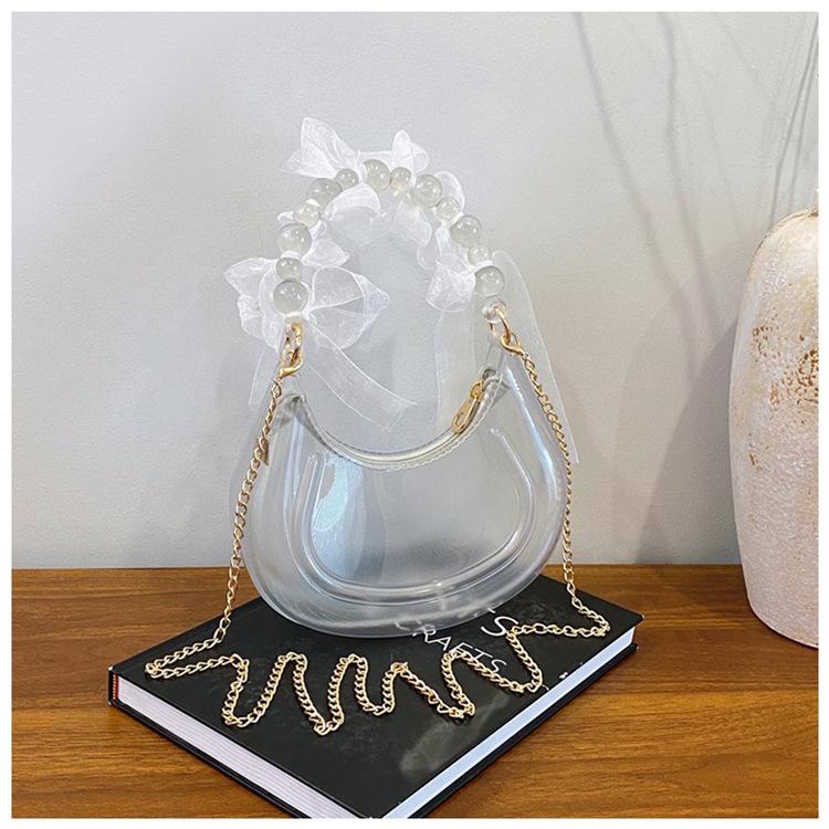 

Gradual change hand carry small bag women 2025 new high sense niche Korean version versatile shoulder messenger bag crescent bag білий