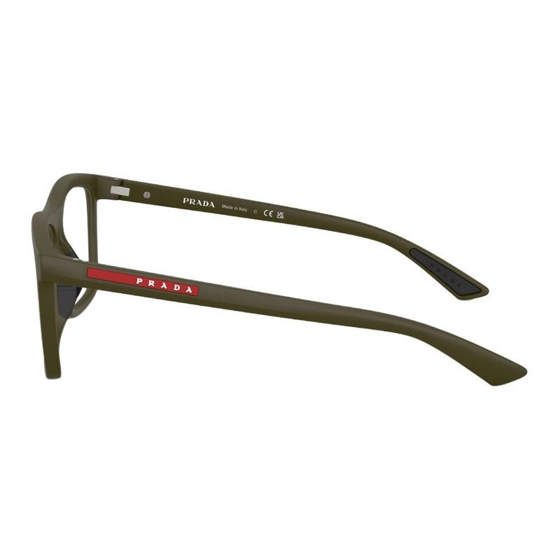 Prada optical glasses Temple red brand logo injection molding square men's Matt green 54/17/145 - h.41 basic packaging-glasses case + packaging box