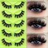 5-Pair Set: Thick 3D Fox-Eye and Cat-Eye False Eyelashes