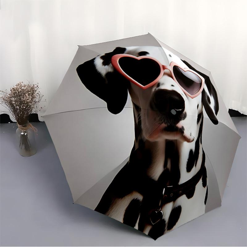 1pc Dalmatian Sunglasses Open/Close Folding Umbrella, All- Portable Umbrella for & Men, Stylish Accessory (Holiday Gift) 8-Rib yy251213198