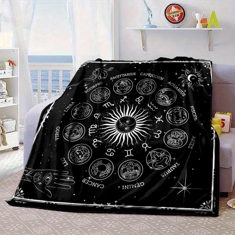 Astrological Symbols Mandala Blanket Flannel Blanket Throw Blanket Sofa Cover Blanket Soft Premium Blanket Picnic Blanket Tv Blanket Gifts