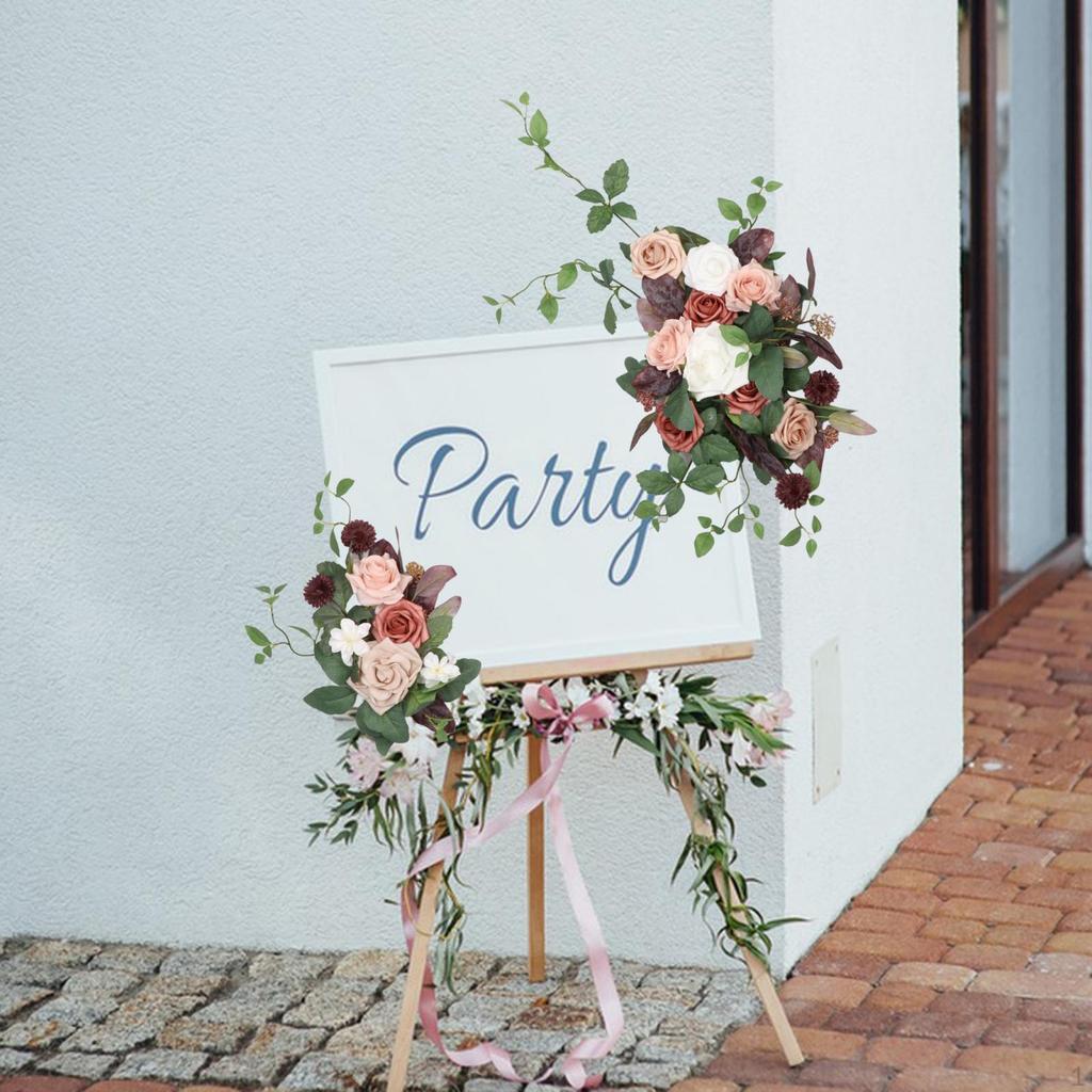 2 Pack Wedding Arch Floral Swag with Artificial Blooms for Home And Event