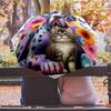 cat 3 Printed umbrella windproof folding umbrella portable sun and rain umbrella suitable for gifting