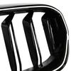 Double Slat Front Kidney Grille Compatible for BMW 5 Series G30 G38 2021-2024 W/ LED Light