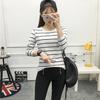 Women's Crew Neck Long Sleeve Striped Tee Loose Fit Casual Commute Polyester Autumn Basic Top