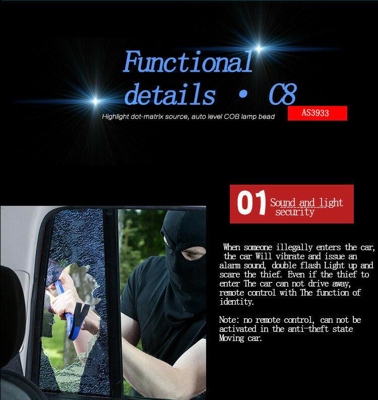 Car Security Vibration Alarm System Ignition Engine Start Push Button Remote Kit