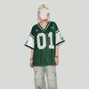 Maglia da Calcio da Donna con Scollo a V a Maniche Corte, Vestibilità Larga, in Rete, Stampa di Numeri e Lettere, T-shirt Oversize, Streetwear Y2K, Top Sportivo Casual Estivo