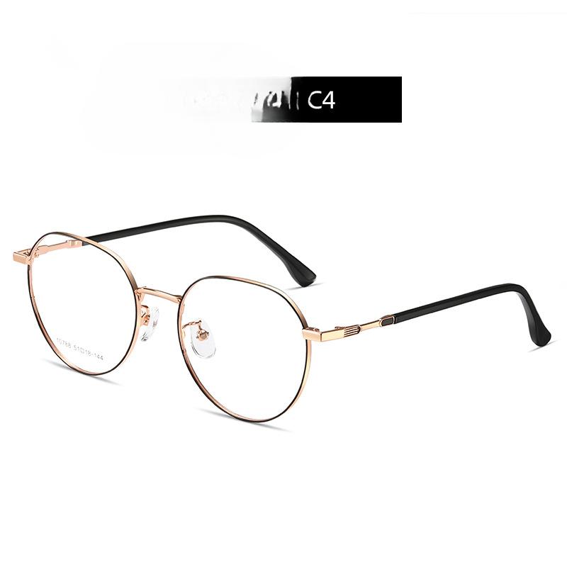 Metal Flat Mirror Female Online Celebrities with The Same High-value Plain Glasses Frame Can Be Equipped with Glasses for Students' Literary Glasses.