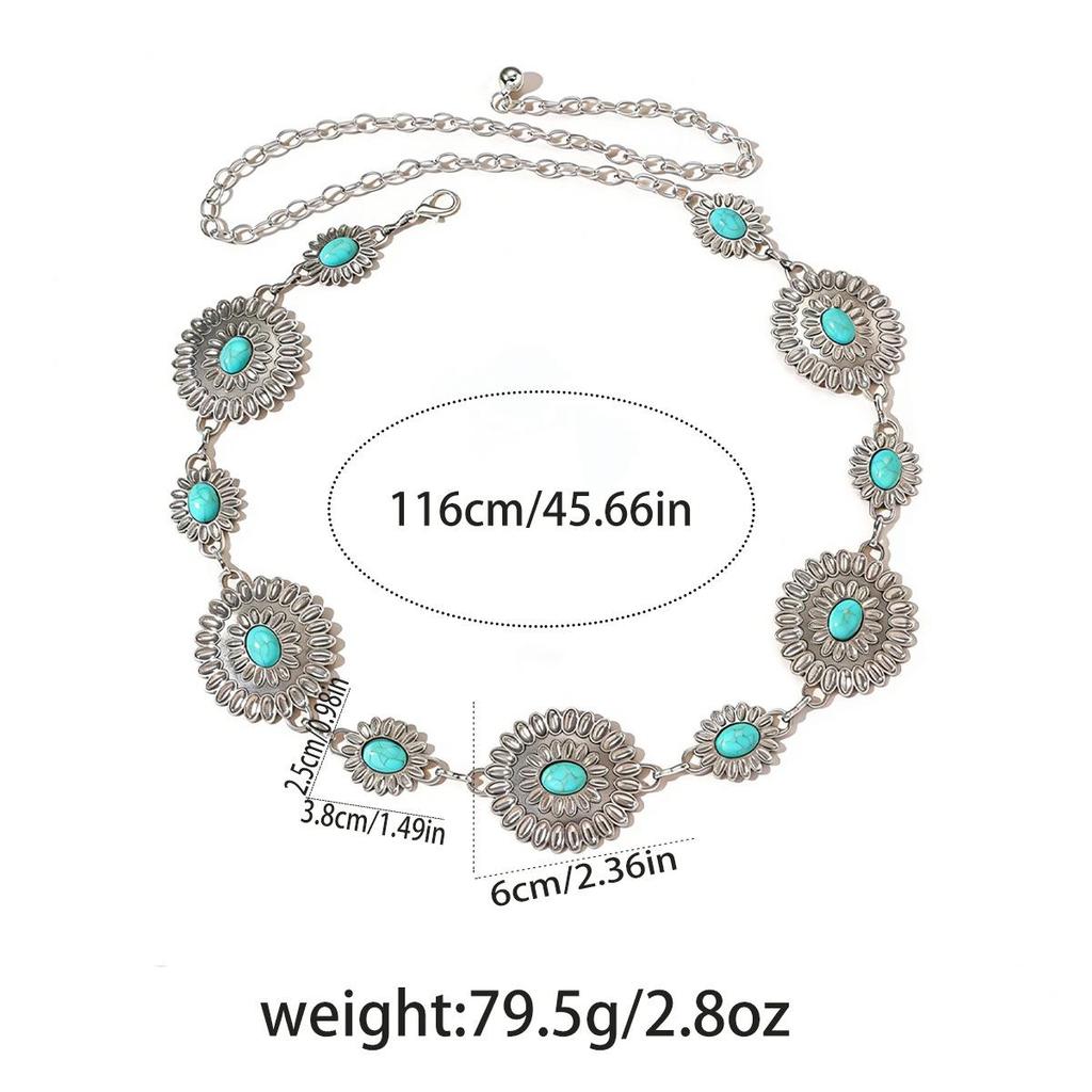 Bohemian Retro Metal Waist Chain for Women - Ethnic Style Body Jewelry