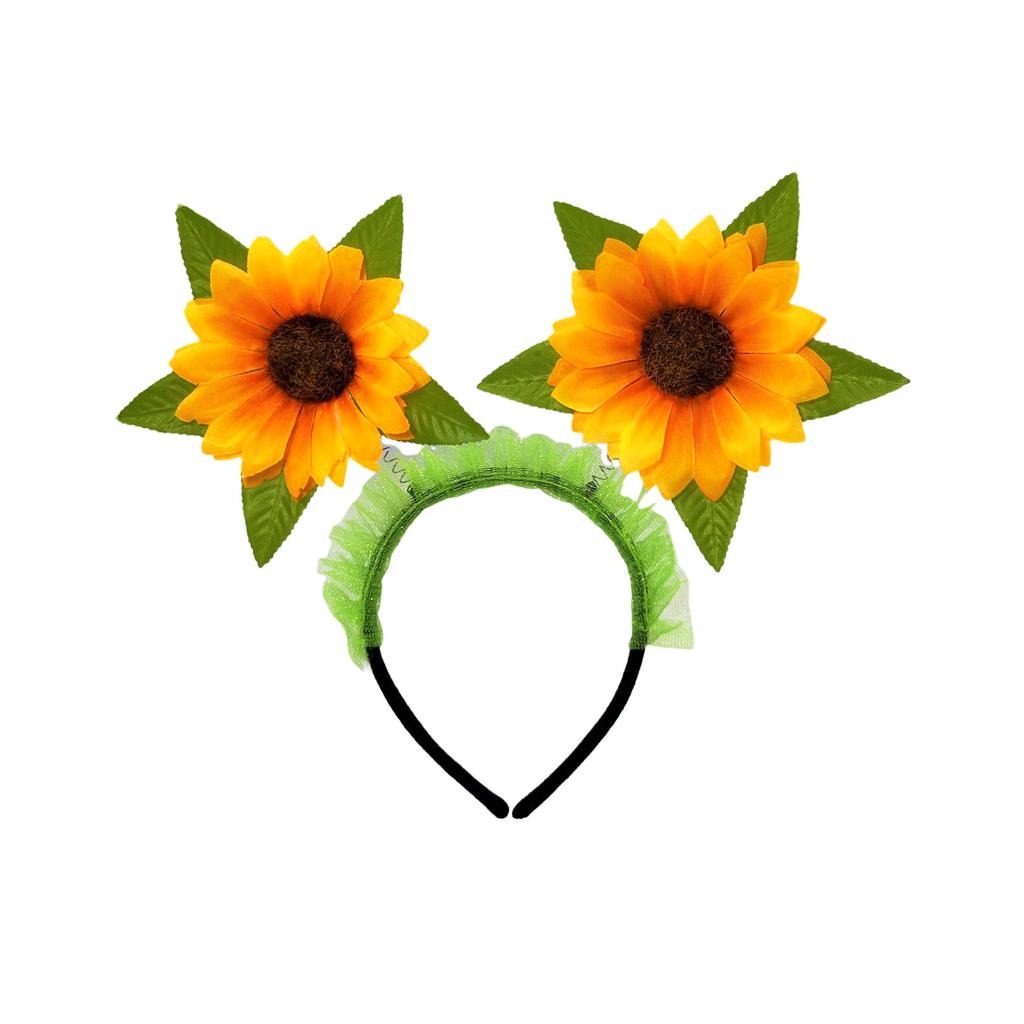Cute Sunflower Headgear Spring Sunflower Headband Party Stage Performance Props Travel Photo Headgear