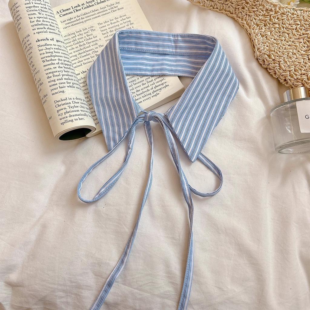 Plaid Fake Collar Women Detachable Collars For Women False Collar Lolita Lapel Tie Shawl Wrap Decoration