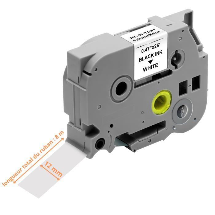 Set de 6 Etichete - Phonillico® - Compatibil Brother P-touch - 12mm x 8m - Culori variate - Reîncărcare TZe-231