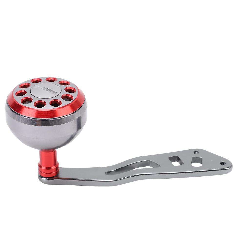 Fishing Reel Power Handle Aluminum Alloy Lightweight Ergonomic Baitcasting Reel Knob Handle Grip Red