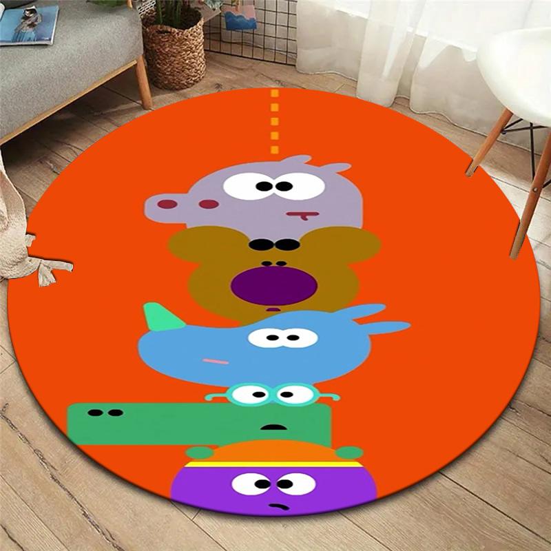 Hey Duggee Round Area Rug,Carpet Rug for Living Room Bedroom Sofa Playroom Decor,Non-slip Floor Mat