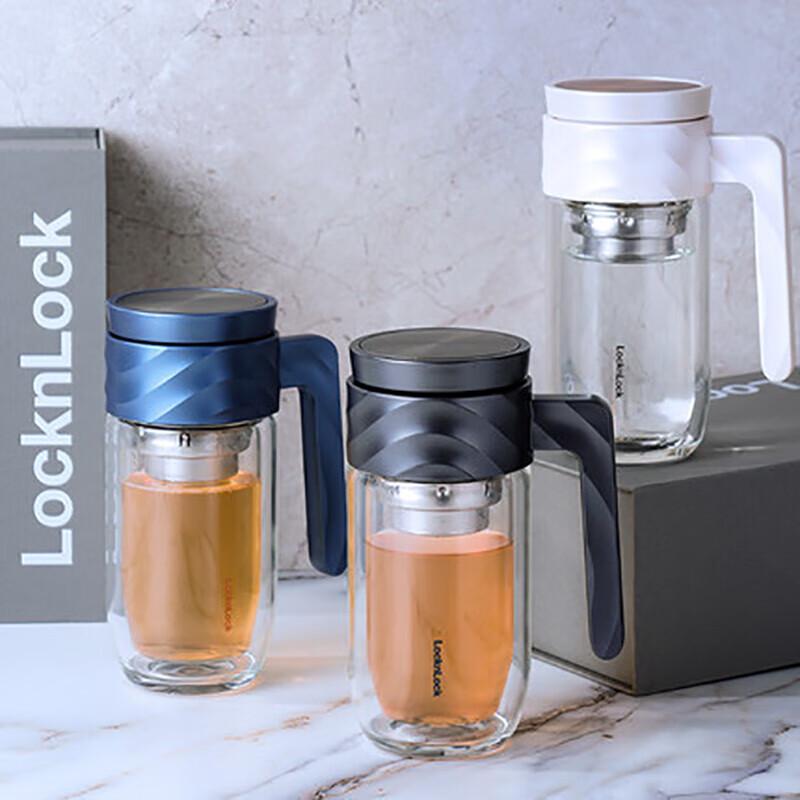 LOCK&LOCK Double-Layer Glass Tea Infuser Mug