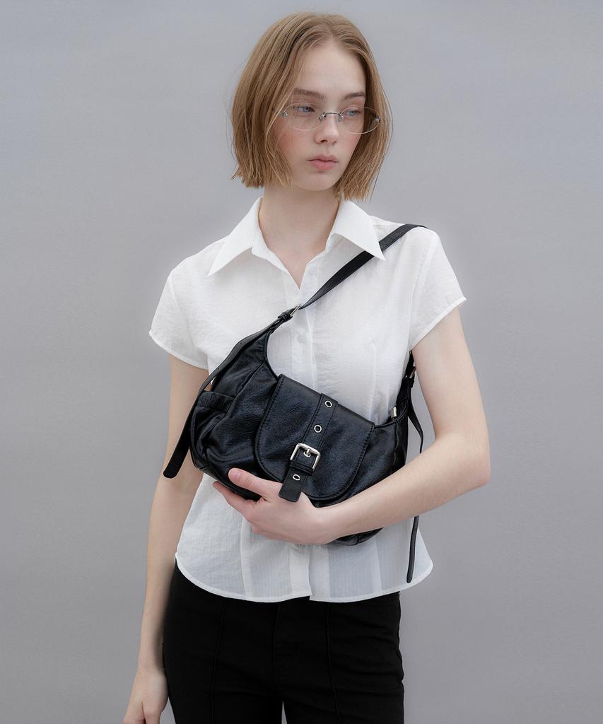 Andl Vintage Buckle Half Bag - Black