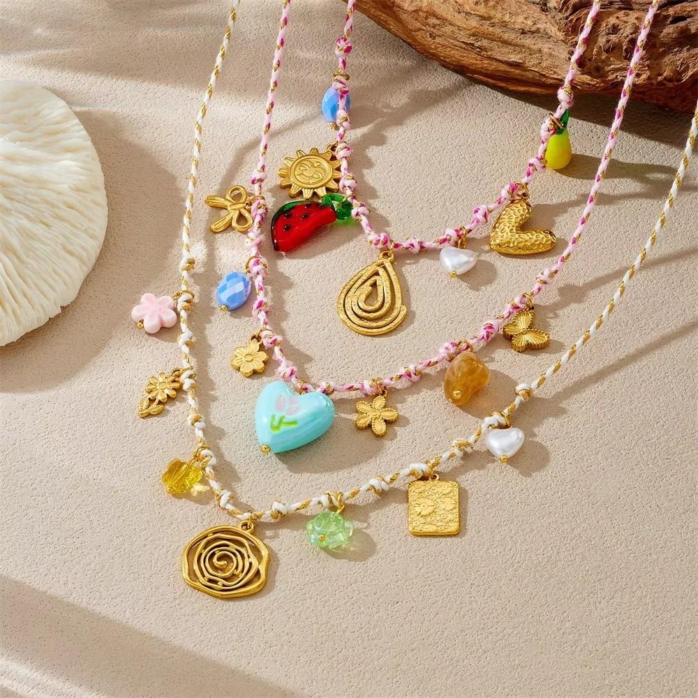 Multi-Pendant Shell Pendant Necklace Ocean Series Clavicle Necklace Starfish Necklace  Summer